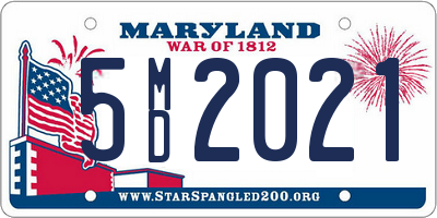 MD license plate 5MD2021