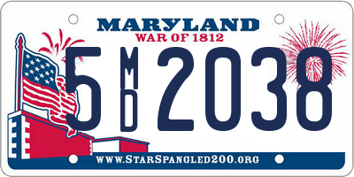 MD license plate 5MD2038