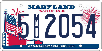 MD license plate 5MD2054