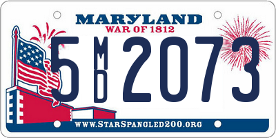 MD license plate 5MD2073