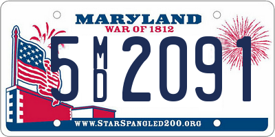 MD license plate 5MD2091