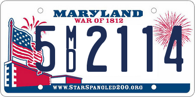 MD license plate 5MD2114