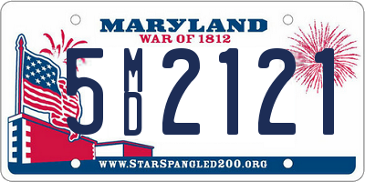 MD license plate 5MD2121