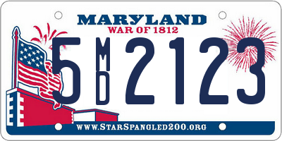 MD license plate 5MD2123