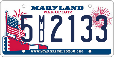 MD license plate 5MD2133