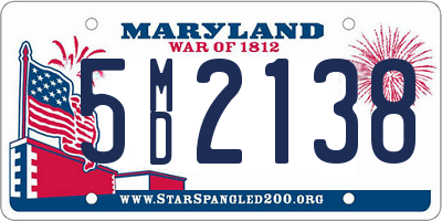 MD license plate 5MD2138