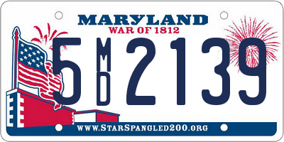 MD license plate 5MD2139