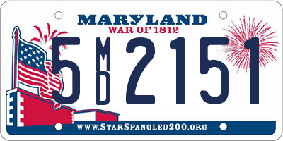 MD license plate 5MD2151