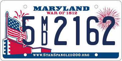 MD license plate 5MD2162