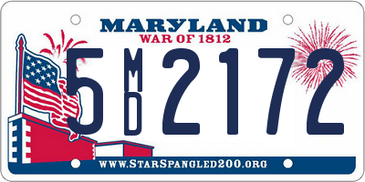 MD license plate 5MD2172