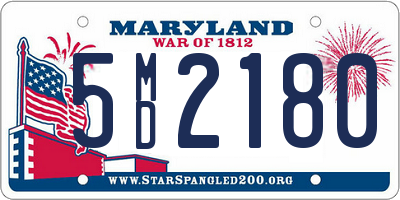 MD license plate 5MD2180