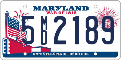 MD license plate 5MD2189