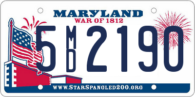 MD license plate 5MD2190