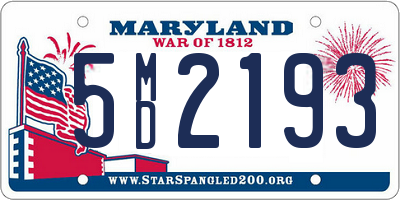 MD license plate 5MD2193