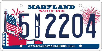 MD license plate 5MD2204