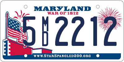 MD license plate 5MD2212