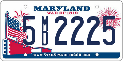 MD license plate 5MD2225