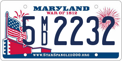 MD license plate 5MD2232