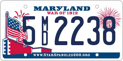 MD license plate 5MD2238