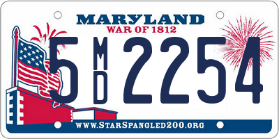 MD license plate 5MD2254