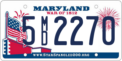 MD license plate 5MD2270