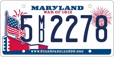 MD license plate 5MD2278