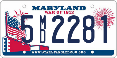 MD license plate 5MD2281