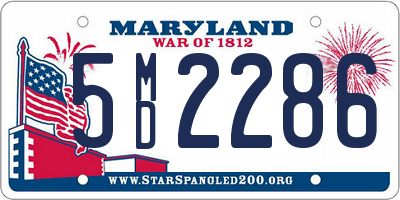 MD license plate 5MD2286