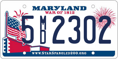 MD license plate 5MD2302