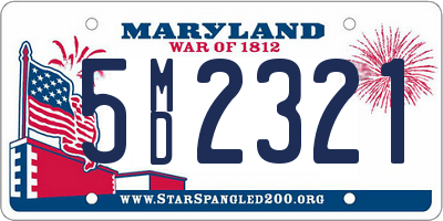 MD license plate 5MD2321