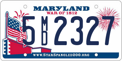 MD license plate 5MD2327