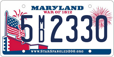 MD license plate 5MD2330