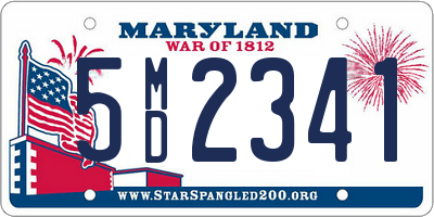 MD license plate 5MD2341