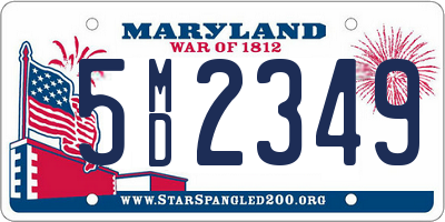 MD license plate 5MD2349