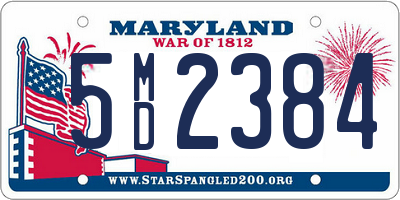 MD license plate 5MD2384