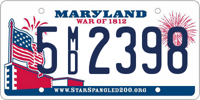 MD license plate 5MD2398