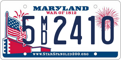 MD license plate 5MD2410