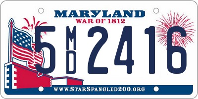 MD license plate 5MD2416