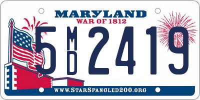 MD license plate 5MD2419