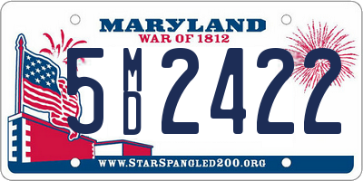 MD license plate 5MD2422