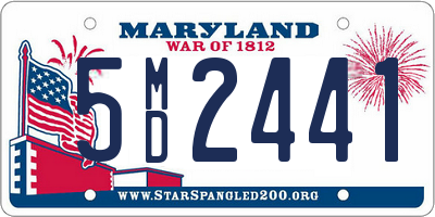 MD license plate 5MD2441