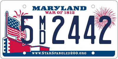 MD license plate 5MD2442