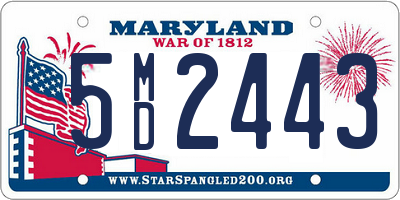 MD license plate 5MD2443