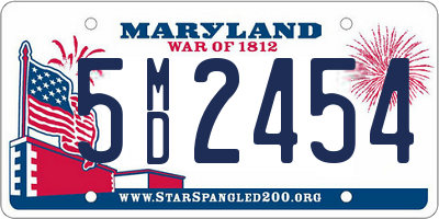 MD license plate 5MD2454