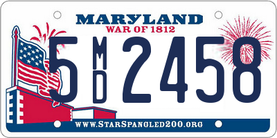 MD license plate 5MD2458