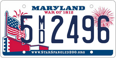 MD license plate 5MD2496