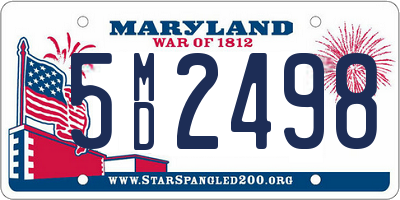 MD license plate 5MD2498