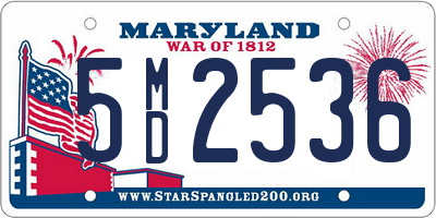 MD license plate 5MD2536