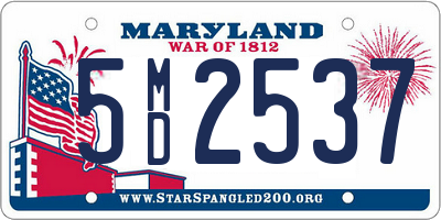 MD license plate 5MD2537