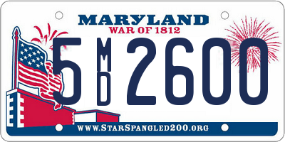 MD license plate 5MD2600